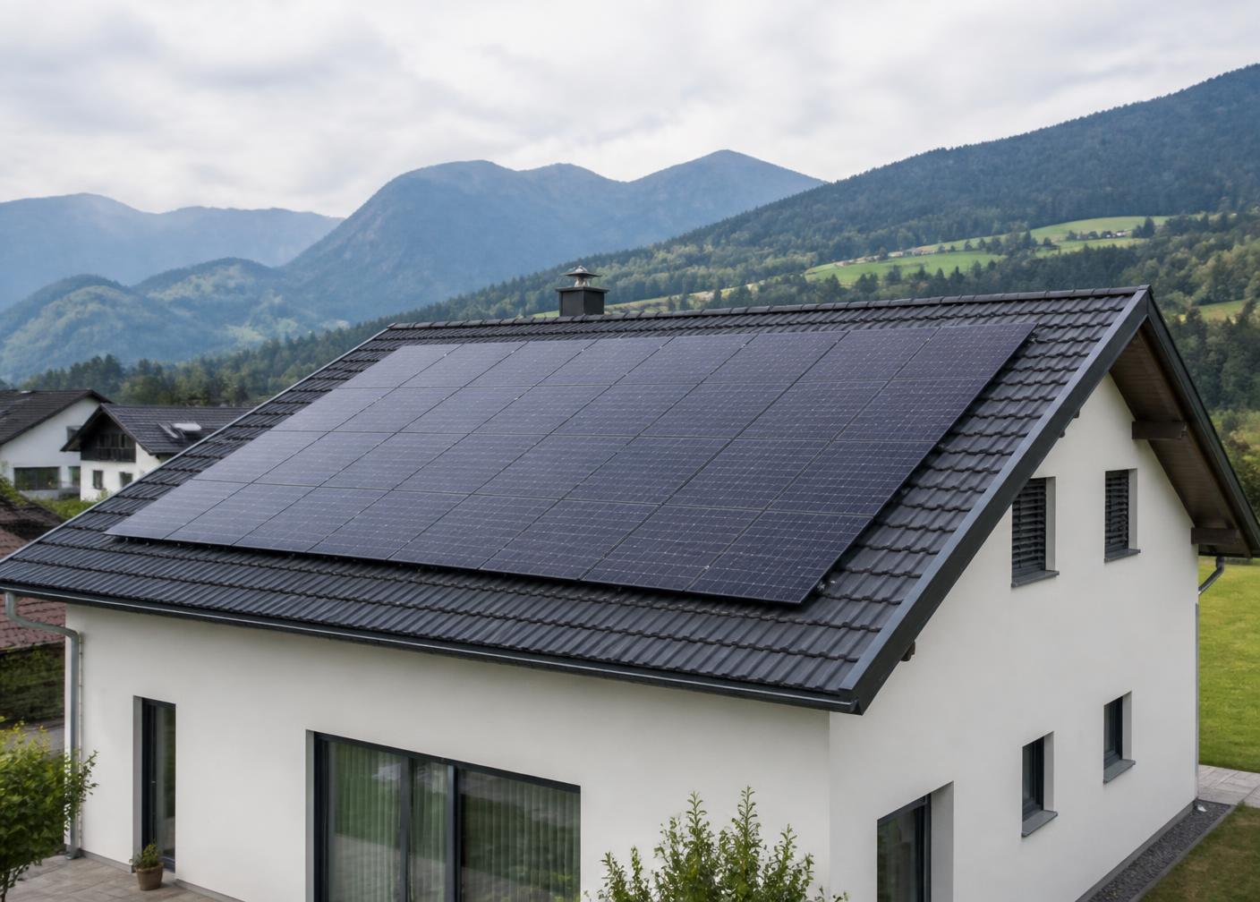 Photovoltaikanlage auf einem Einfamilienhaus in Österreich